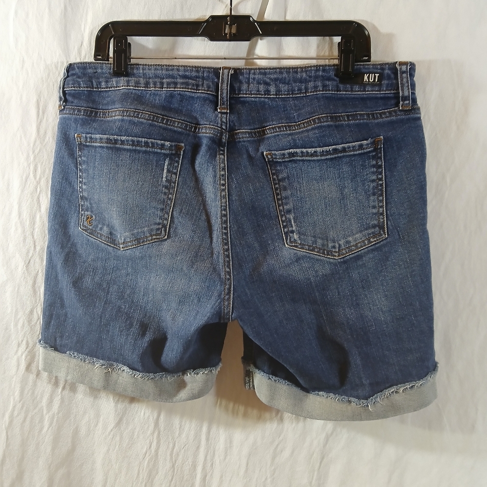 Kut From The Kloth Womens 12 Catherine Boyfriend Short Blue Jean Stretch Denim - Picture 7 of 13